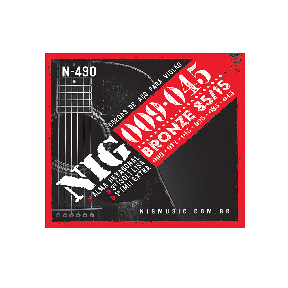 Encordoamento Violão Aço 009 Nig Bronze N490
