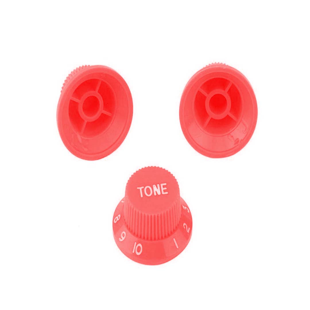 Knob de Plástico para Guitarra Strato Tone Vermelho Rosa CSR