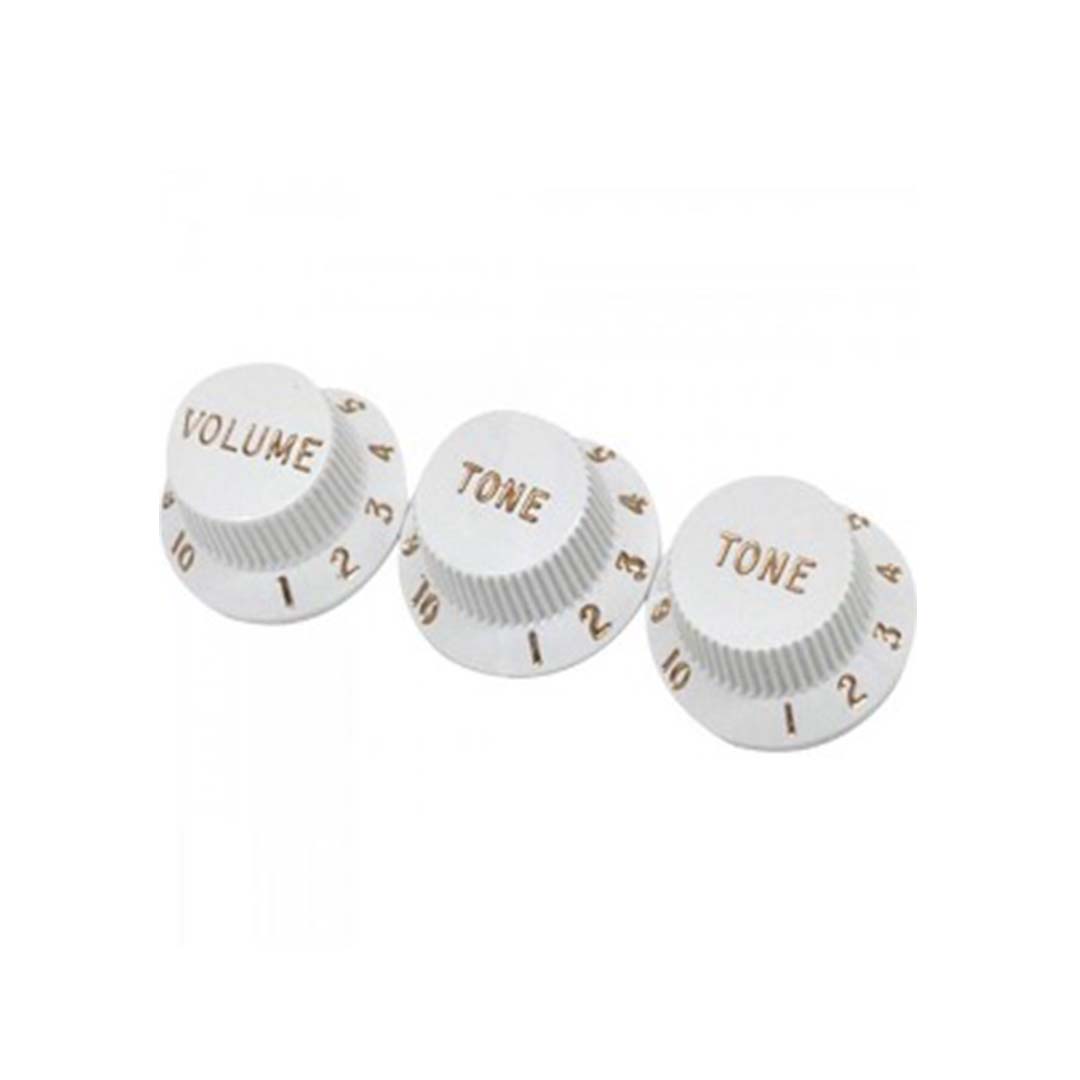 Knob de Plástico para Guitarra Strato (1V-2T) KBST-WH Strinberg