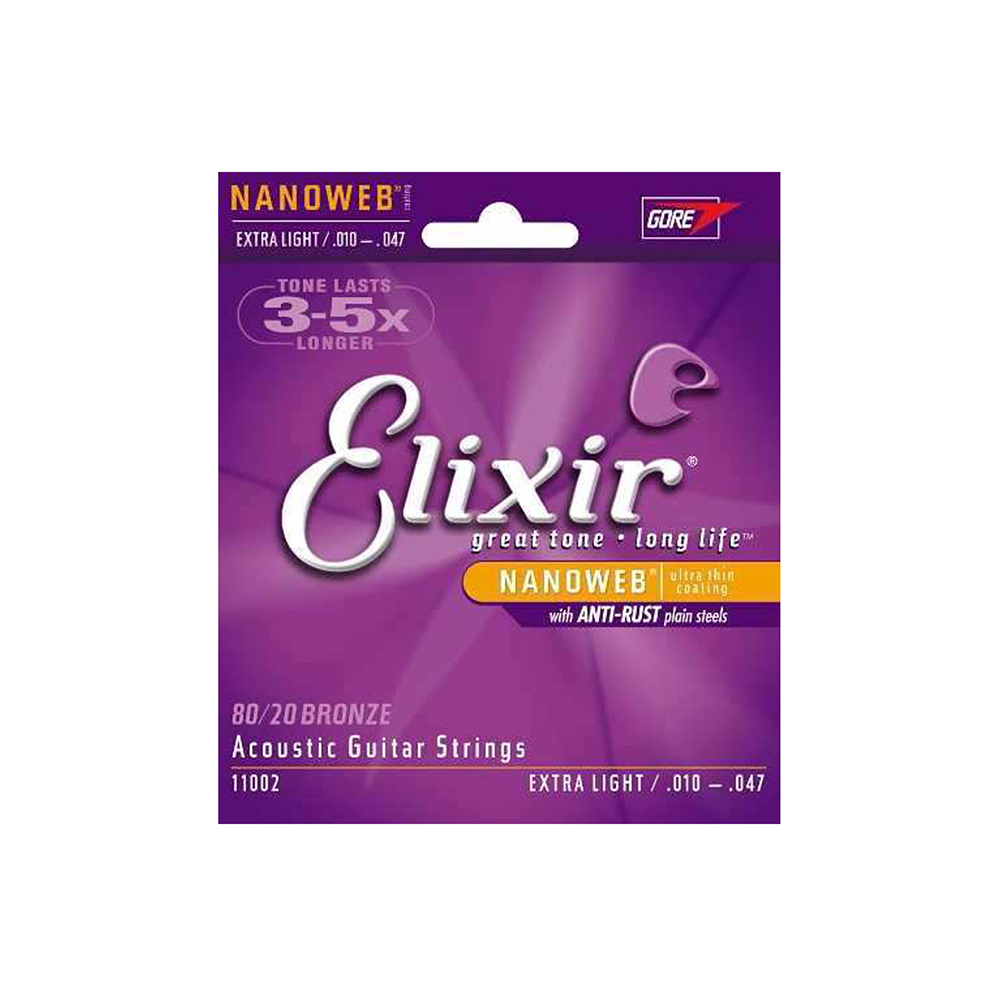 Encordoamento Violão Aço 010 Elixir 80/20 Bronze Extra Light