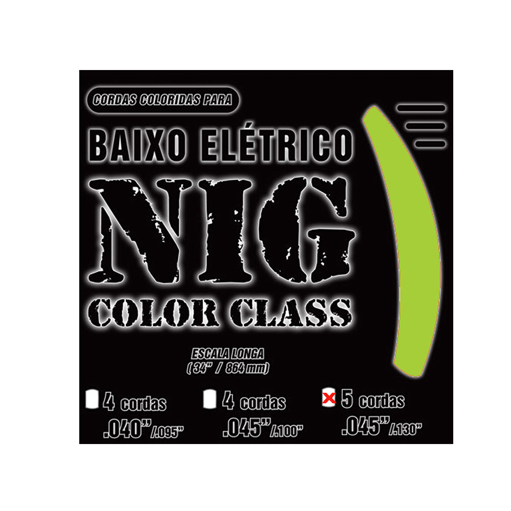Encordoamento Baixo 5 Cordas 045 Nig Verde N1724