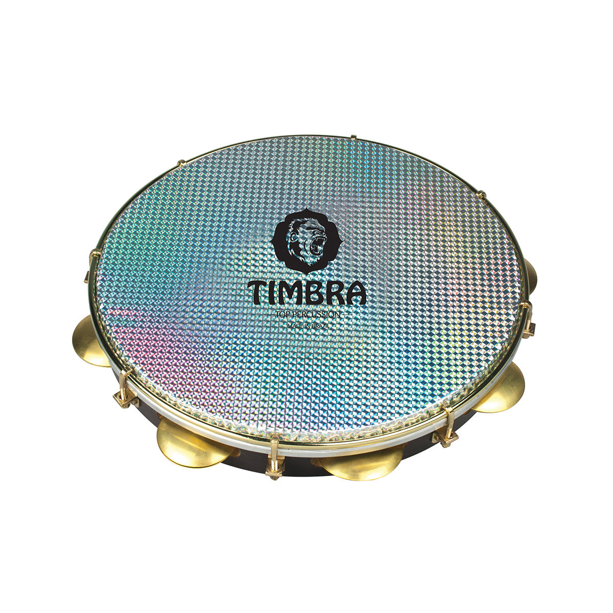 Pandeiro 11″ Madeira Escura 08 Afinações Pele Holográfica 8291 Timbra