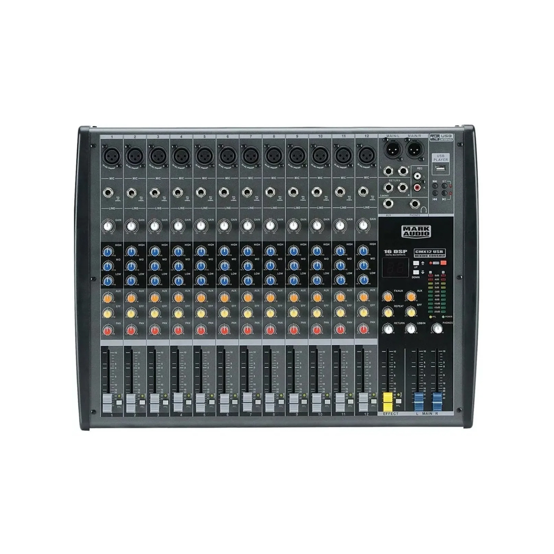 Mesa de Som Analógica 12 Canais Mark Audio CMX12USB