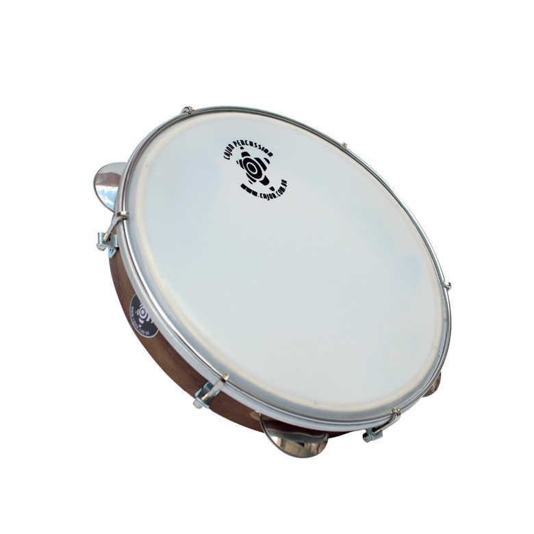 Pandeiro 10″ Madeira Imbuia 06 Afinações Pele Leitosa PSI1026N Cajon Percussion