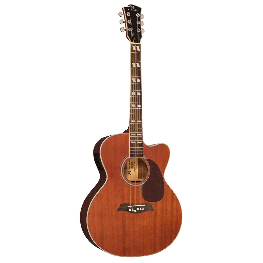 Violão Michael Jumbo Aço Elétrico VM825DTC Mahogany