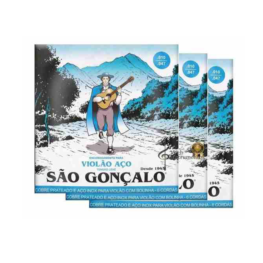 Encordoamento Violão Aço 010 São Gonçalo