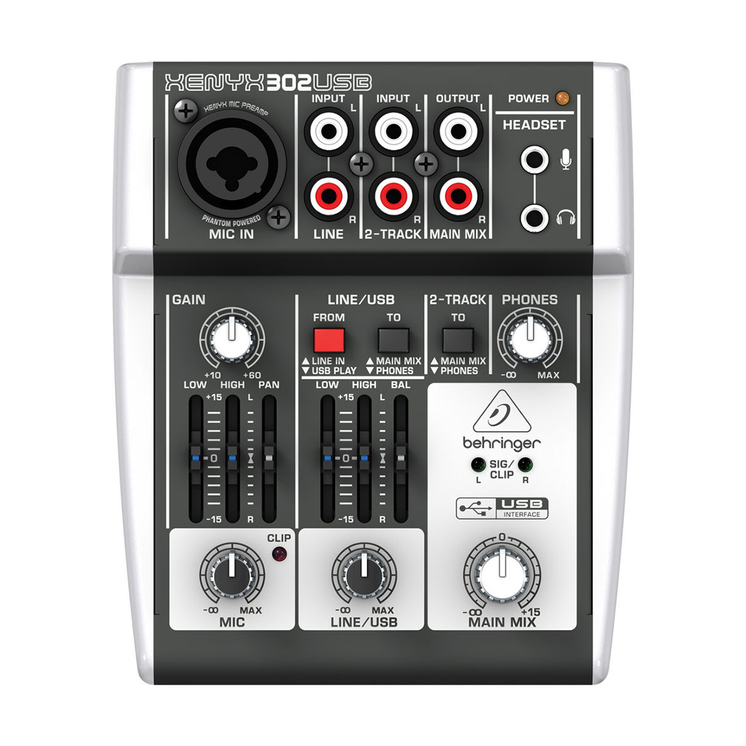 Mesa de Som Analógica 03 Canais Behringer XENYX 302USB