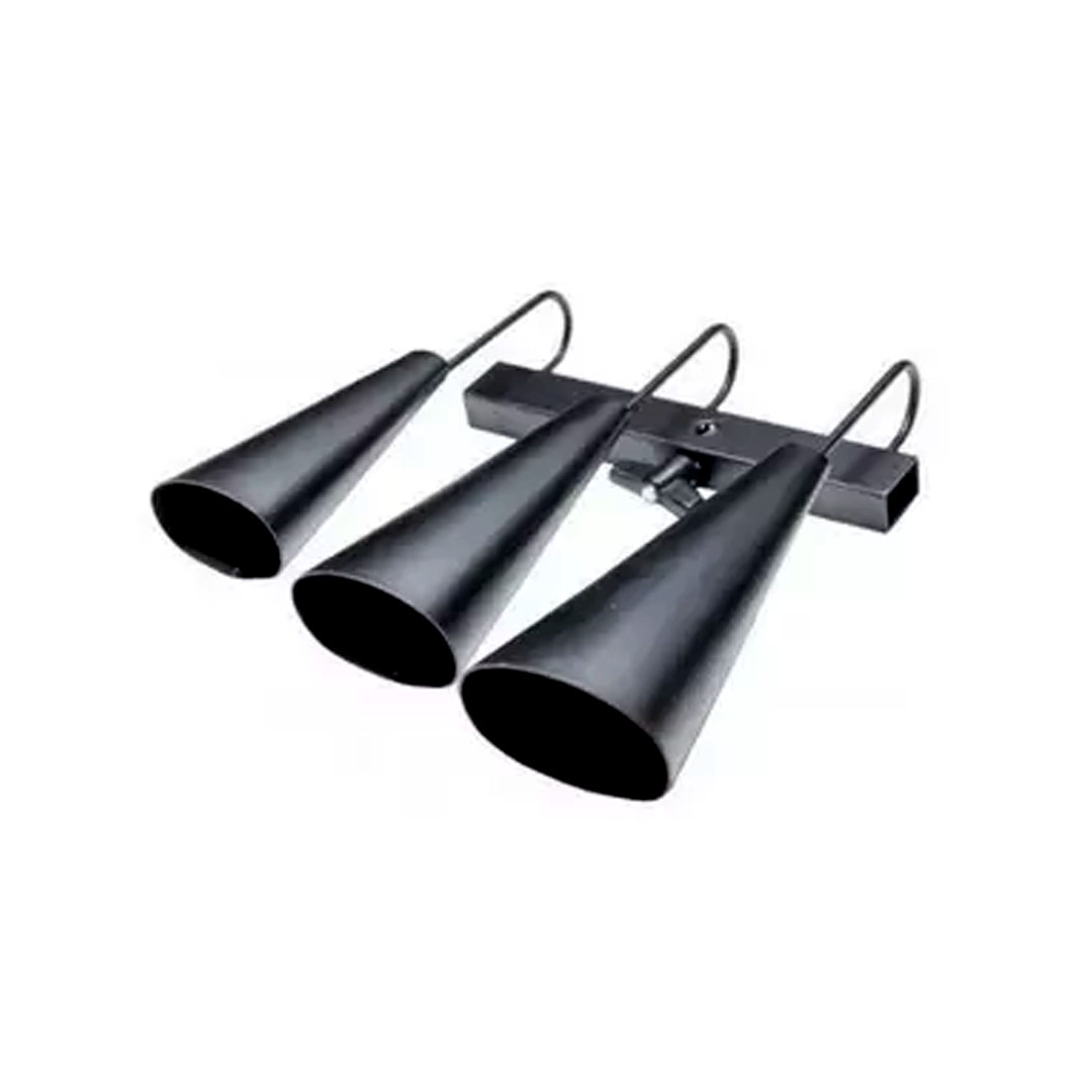 Agogo Triplo Preto para Bateria Spanking