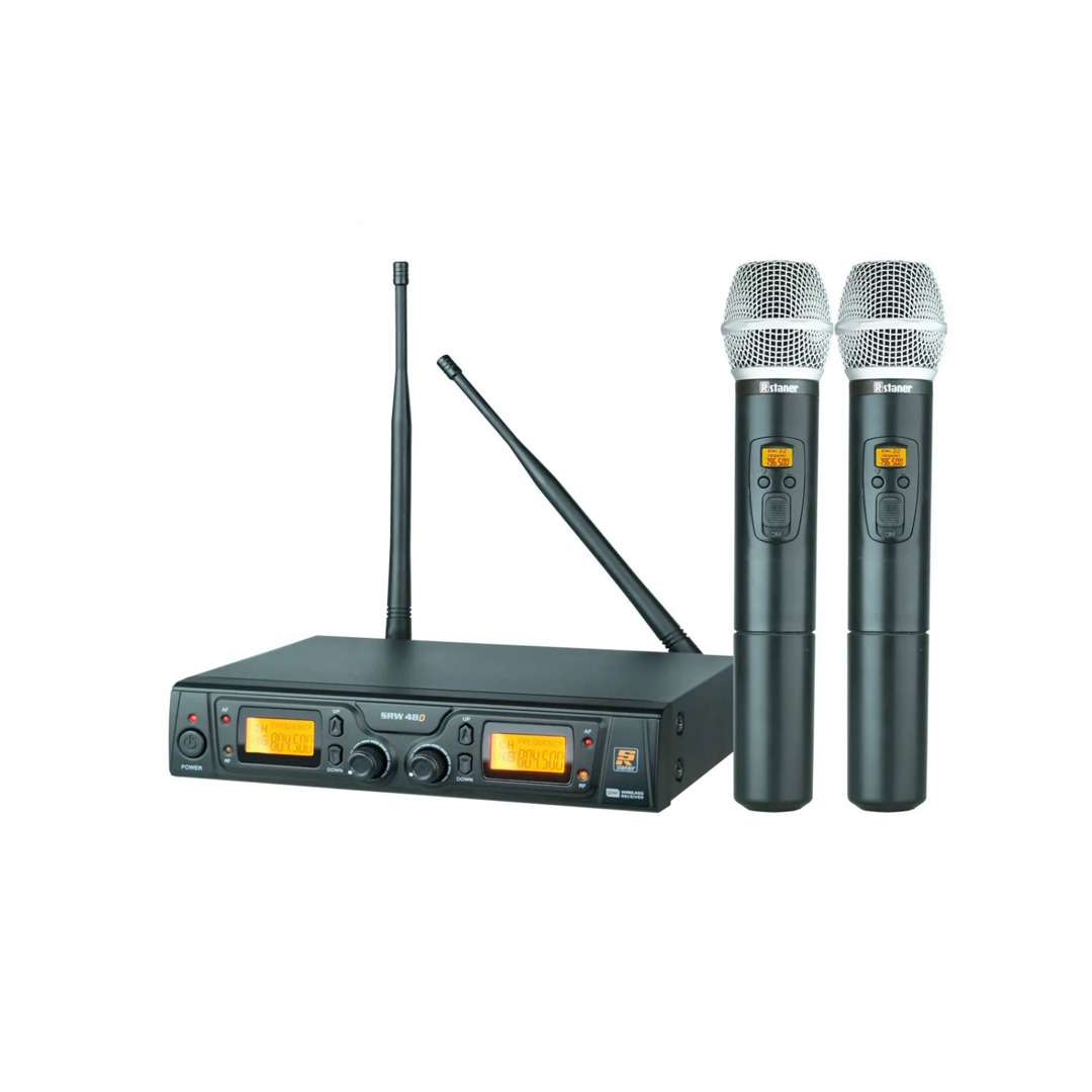 Microfone de Mão Duplo UHF Digital Staner SRW48D/HT48