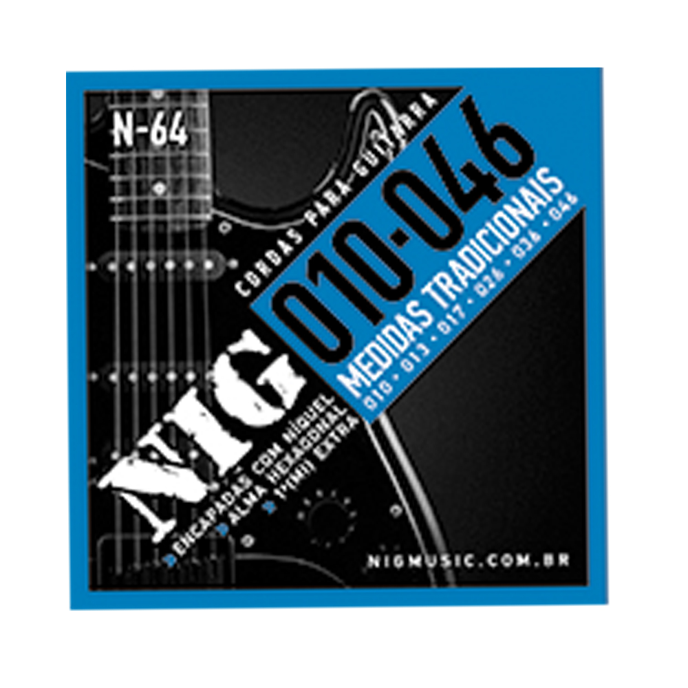 Encordoamento Guitarra 010 Nig Tradicional N64
