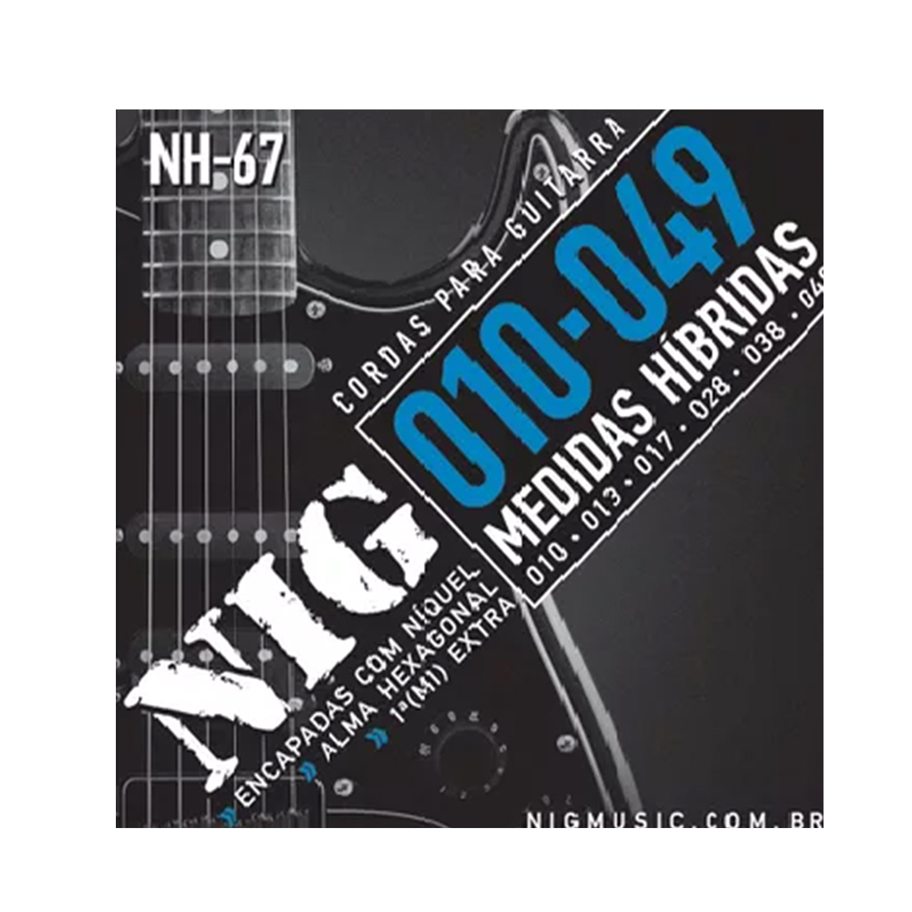 Encordoamento Guitarra 010 Nig Híbrida NH67