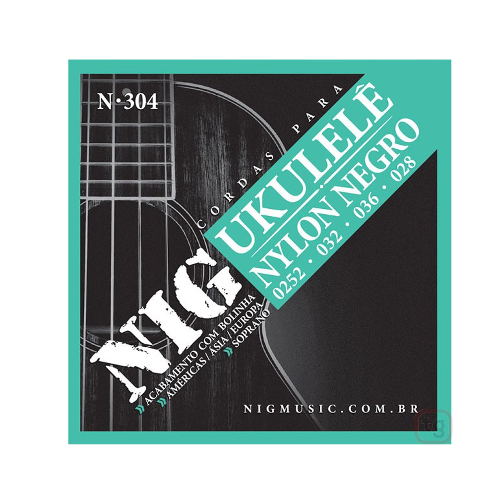 Encordoamento Ukulele Soprano/Concert Nig Nylon Negro N304