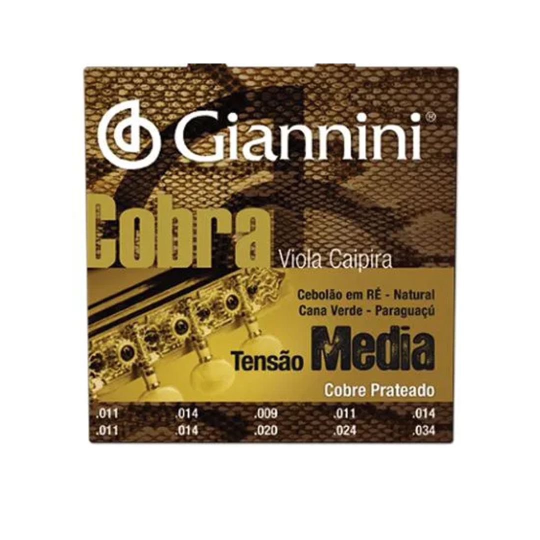 Encordoamento Viola Sertaneja 011 Giannini Cobra GESVM