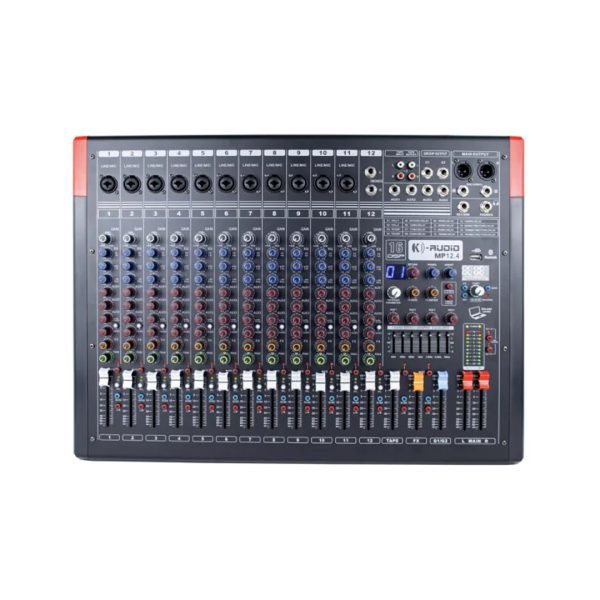 Mesa de Som Analógica 12 Canais K-AUDIO MP12.4 com 4 AUX, Efeitos e Bluetooth