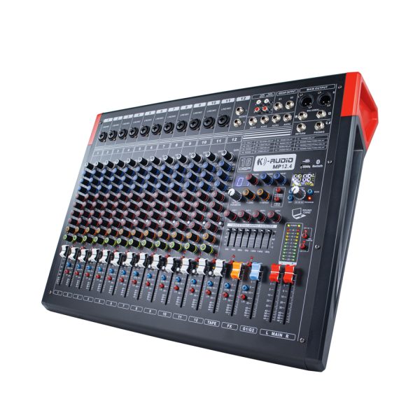 Mesa de Som Analógica 12 Canais K-AUDIO MP12.4 com 4 AUX, Efeitos e Bluetooth