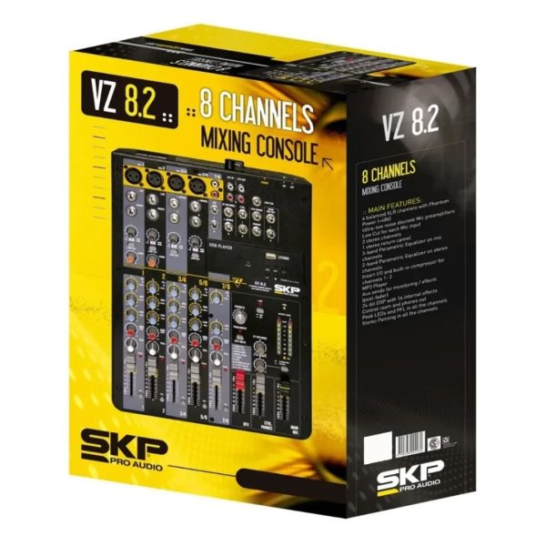 Mesa de Som Analógica 08 Canais SKP VZ8.2 C/Efeitos, Bluetooth - Image 4